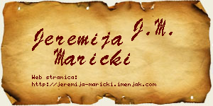 Jeremija Maricki vizit kartica